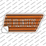 Go Volunteers Novelty Corrugated Tennessee Shape Sticker Decal