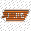 Go Titans Novelty Corrugated Tennessee Shape Sticker Decal