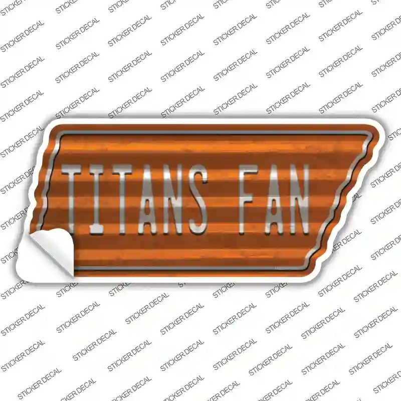 Titans Fan Novelty Corrugated Tennessee Shape Sticker Decal