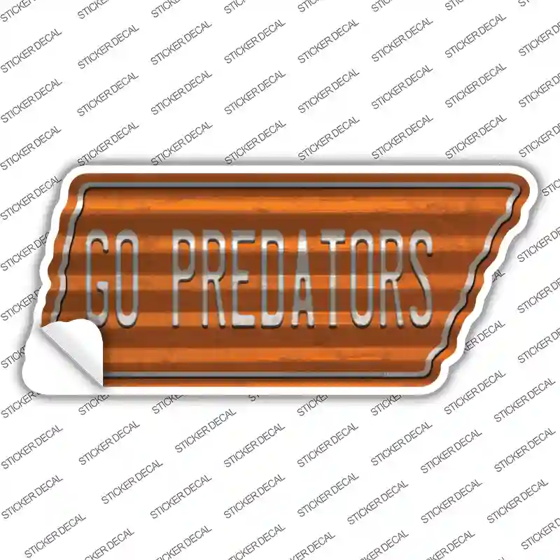 Go Predators Novelty Corrugated Tennessee Shape Sticker Decal