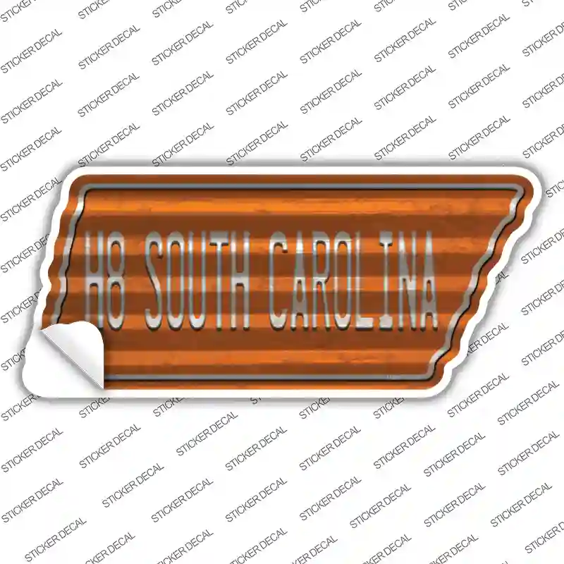 H8 South Carolina Novelty Corrugated Tennessee Shape Sticker Decal