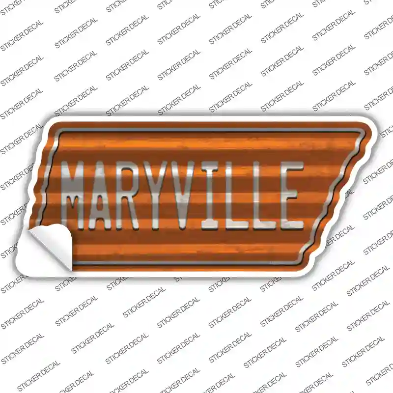 Maryville Novelty Corrugated Tennessee Shape Sticker Decal