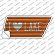 I Love Lake Novelty Corrugated Tennessee Shape Sticker Decal