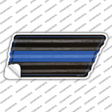 Thin Blue Line Novelty Corrugated Tennessee Shape Sticker Decal