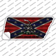 Confederate Dont Tread Novelty Corrugated Tennessee Shape Sticker Decal