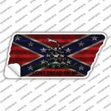 Confederate Dont Tread Novelty Corrugated Tennessee Shape Sticker Decal