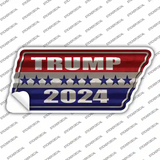 Trump 2024 Stripes Novelty Corrugated Tennessee Shape Sticker Decal