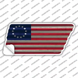 Betsy Ross American Flag Novelty Corrugated Tennessee Shape Sticker Decal