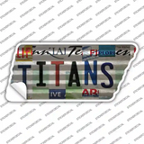 Titans Strip Art Novelty Corrugated Tennessee Shape Sticker Decal