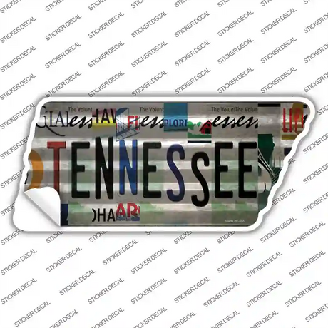 Tennessee Strip Art Novelty Corrugated Tennessee Shape Sticker Decal