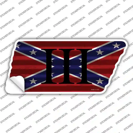 Confederate Three Percenter Novelty Corrugated Tennessee Shape Sticker Decal