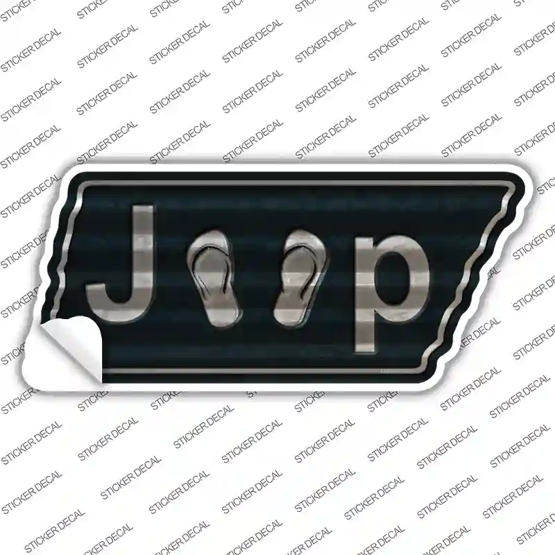 J**p Flip Flops Novelty Corrugated Tennessee Shape Sticker Decal