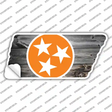 Orange Tri Star on Wood Novelty Tennessee Shape Sticker Decal