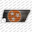 Orange Tri Star on Wood Novelty Corrugated Effect Tennessee Shape Sticker Decal