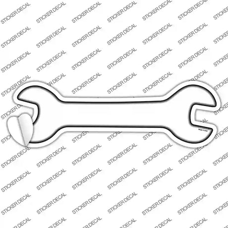 White Novelty Wrench Sticker Decal