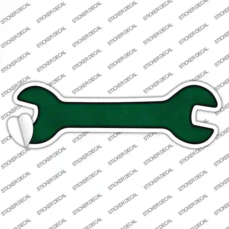 Green Oil Rubbed Novelty Wrench Sticker Decal