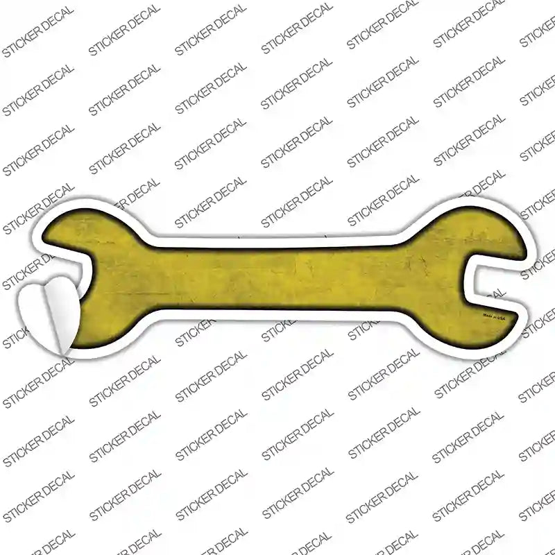 Yellow Oil Rubbed Novelty Wrench Sticker Decal