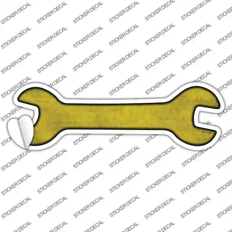 Yellow Oil Rubbed Novelty Wrench Sticker Decal