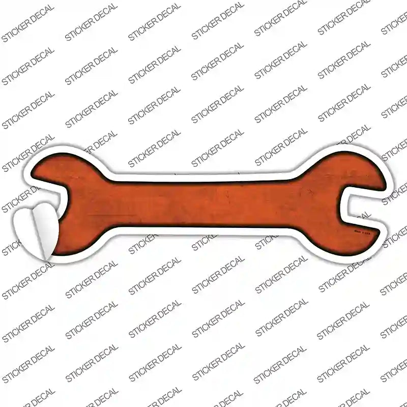 Orange Oil Rubbed Novelty Wrench Sticker Decal