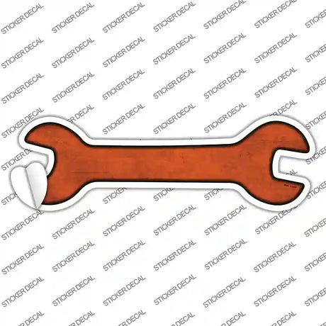 Orange Oil Rubbed Novelty Wrench Sticker Decal