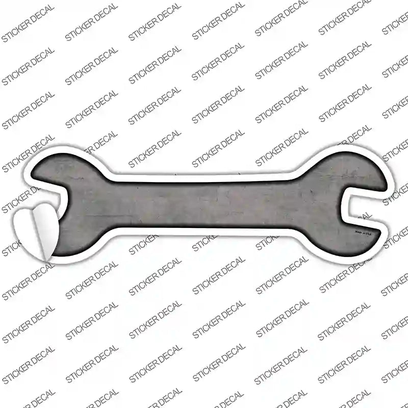 Gray Oil Rubbed Novelty Wrench Sticker Decal