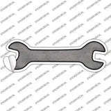 Gray Oil Rubbed Novelty Wrench Sticker Decal