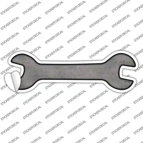 Gray Oil Rubbed Novelty Wrench Sticker Decal