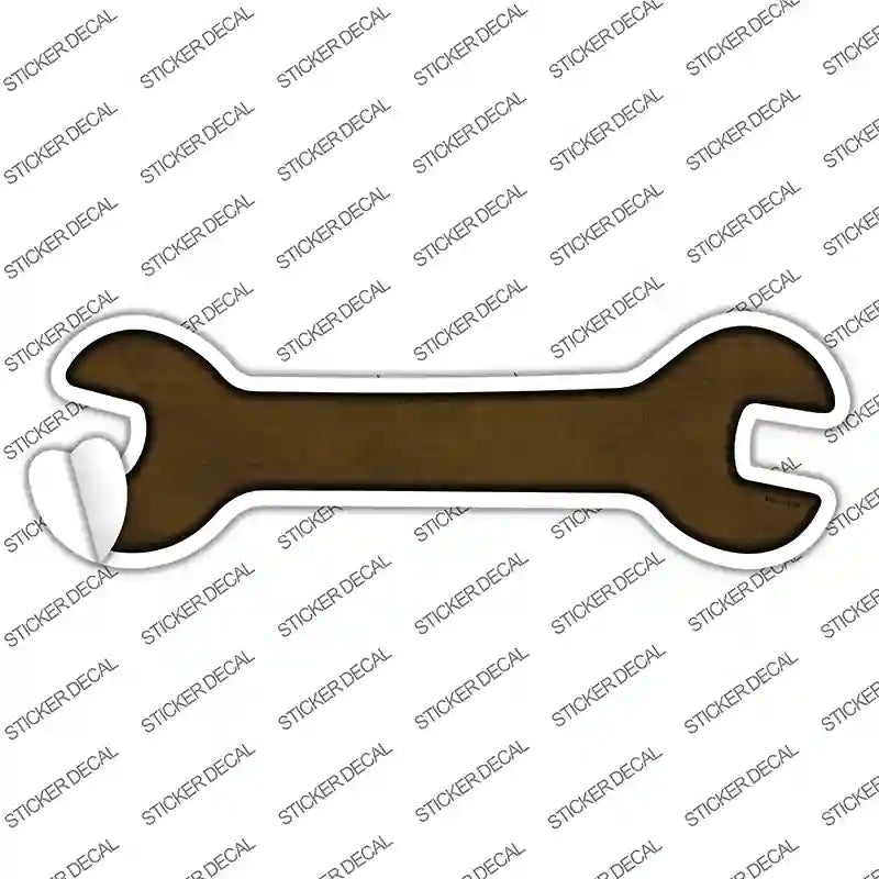 Brown Oil Rubbed Novelty Wrench Sticker Decal