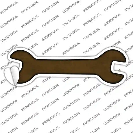 Brown Oil Rubbed Novelty Wrench Sticker Decal