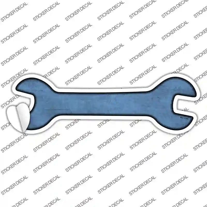 Light Blue Oil Rubbed Novelty Wrench Sticker Decal