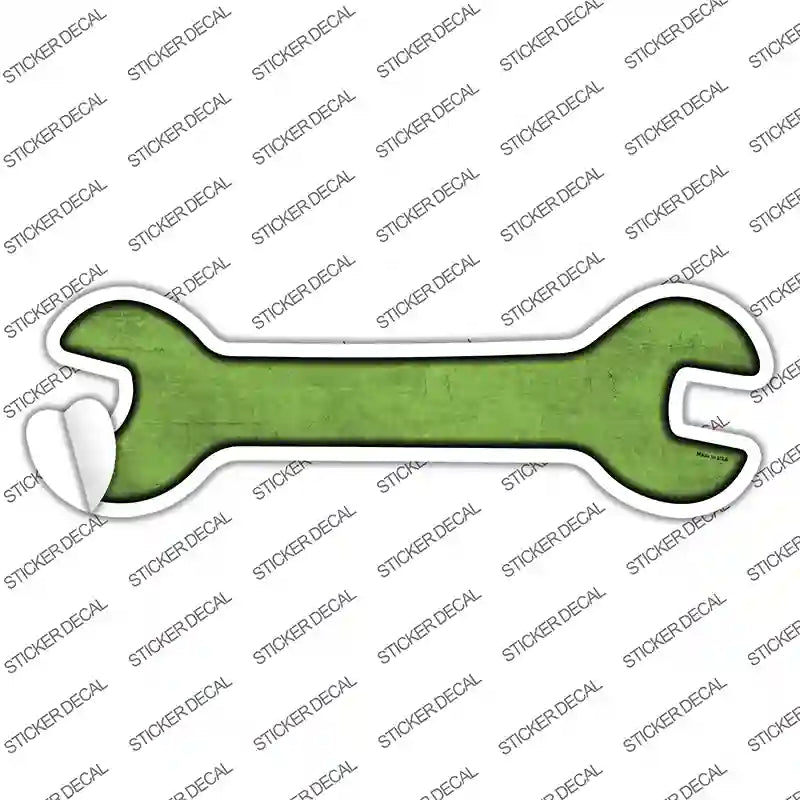 Lime Green Oil Rubbed Novelty Wrench Sticker Decal