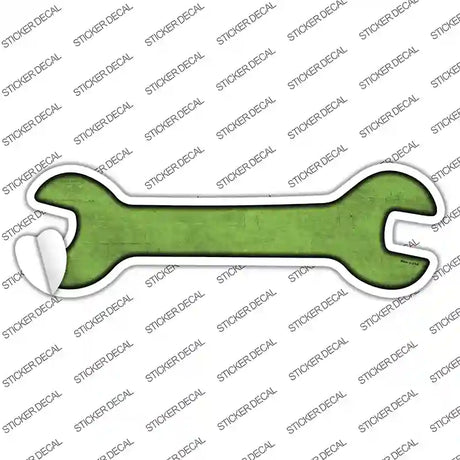 Lime Green Oil Rubbed Novelty Wrench Sticker Decal