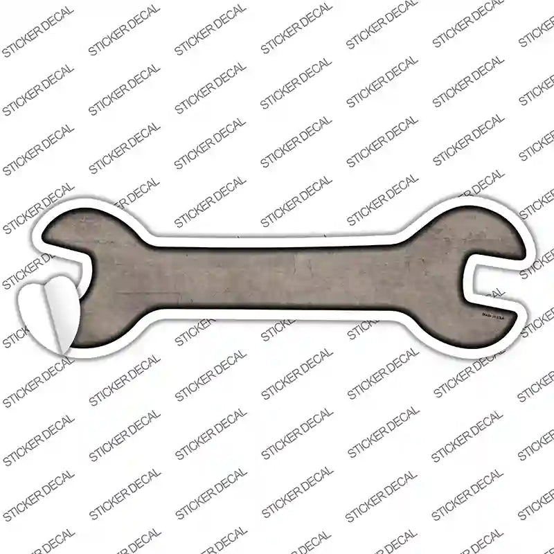 Tan Oil Rubbed Novelty Wrench Sticker Decal