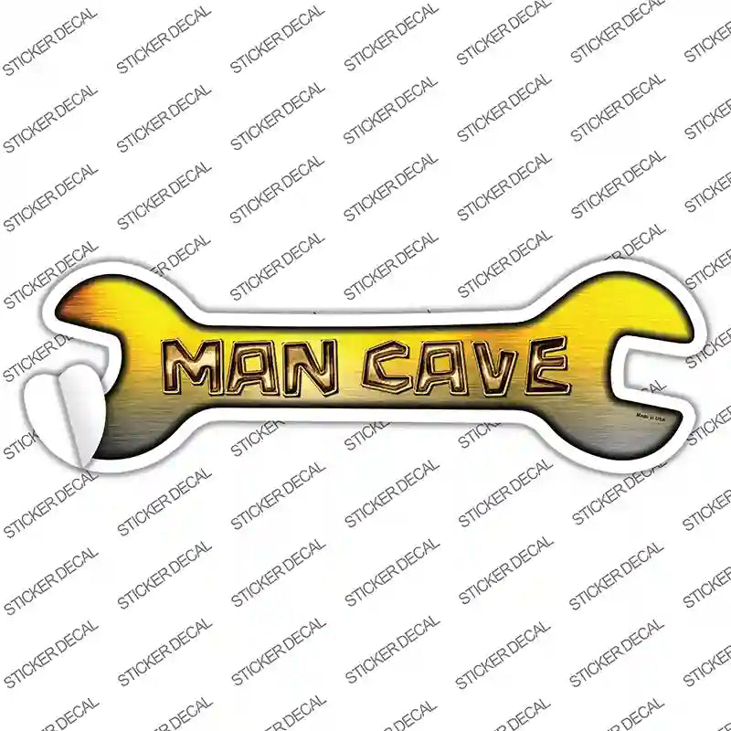 Man Cave Novelty Wrench Sticker Decal