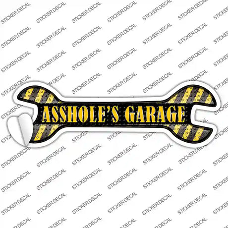 Assholes Garage Novelty Wrench Sticker Decal