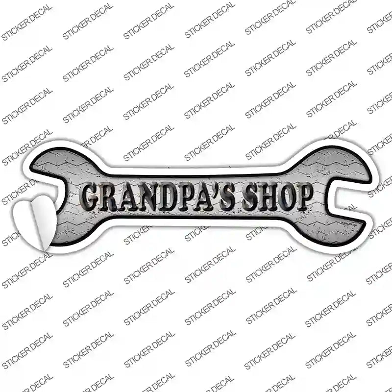 Grandpas Shop Novelty Wrench Sticker Decal