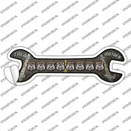 Route 66 Black Top Novelty Wrench Sticker Decal