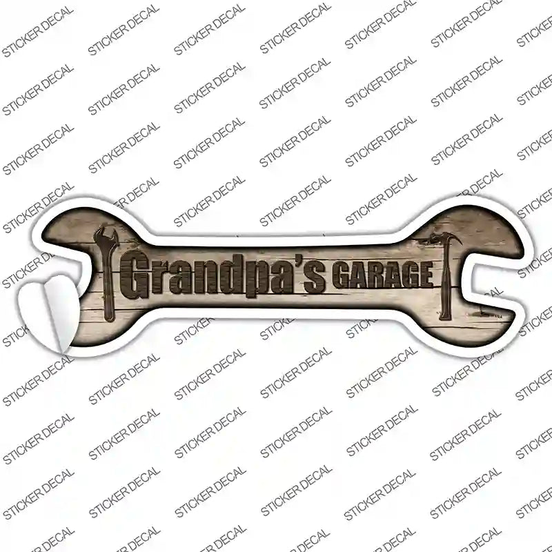 Grandpas Garage Novelty Wrench Sticker Decal
