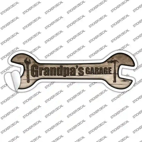 Grandpas Garage Novelty Wrench Sticker Decal