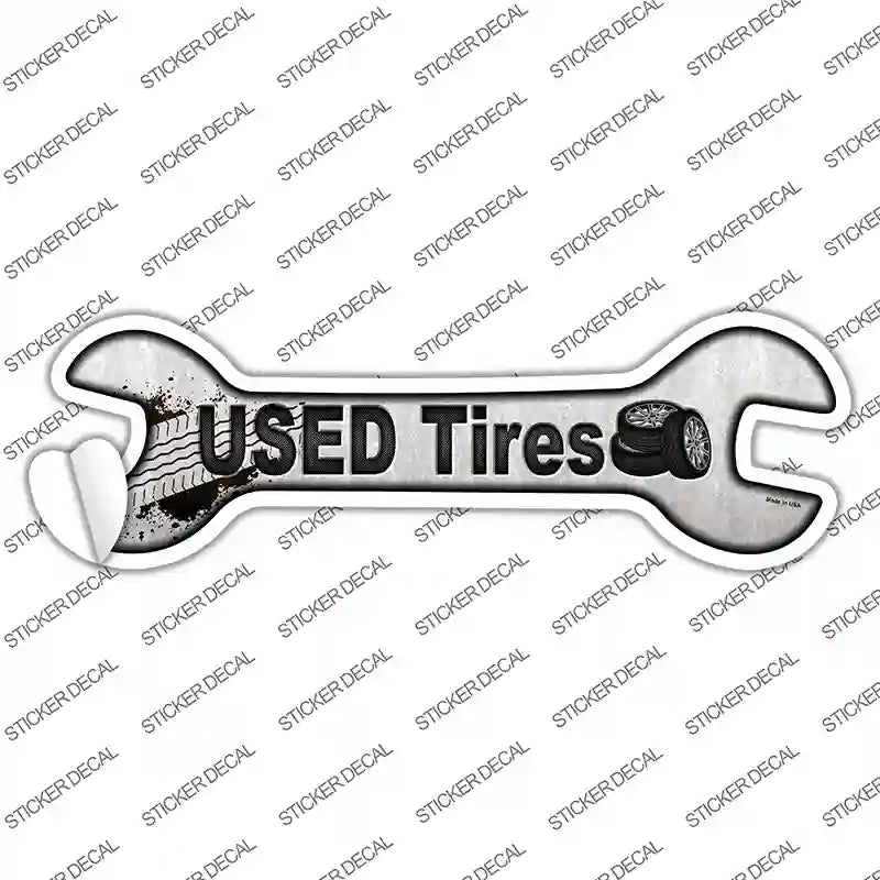 Used Tires Novelty Wrench Sticker Decal