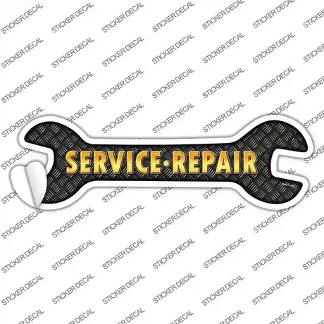 Service Repair Yellow Novelty Wrench Sticker Decal