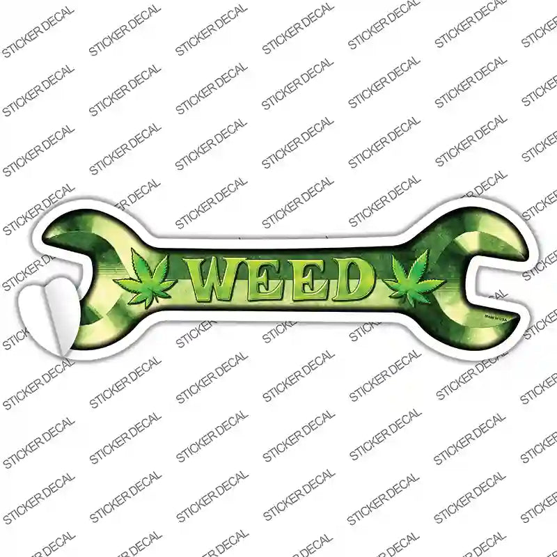 Weed Novelty Wrench Sticker Decal