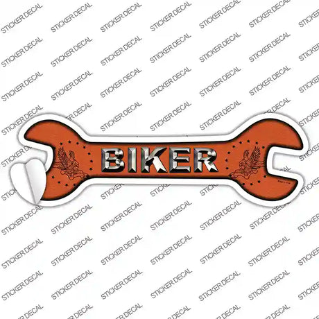 Biker Novelty Wrench Sticker Decal