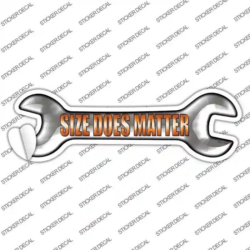 Size Does Matter Novelty Wrench Sticker Decal
