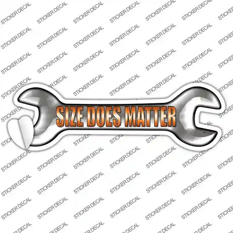 Size Does Matter Novelty Wrench Sticker Decal