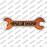 Orgasm Donor Novelty Wrench Sticker Decal