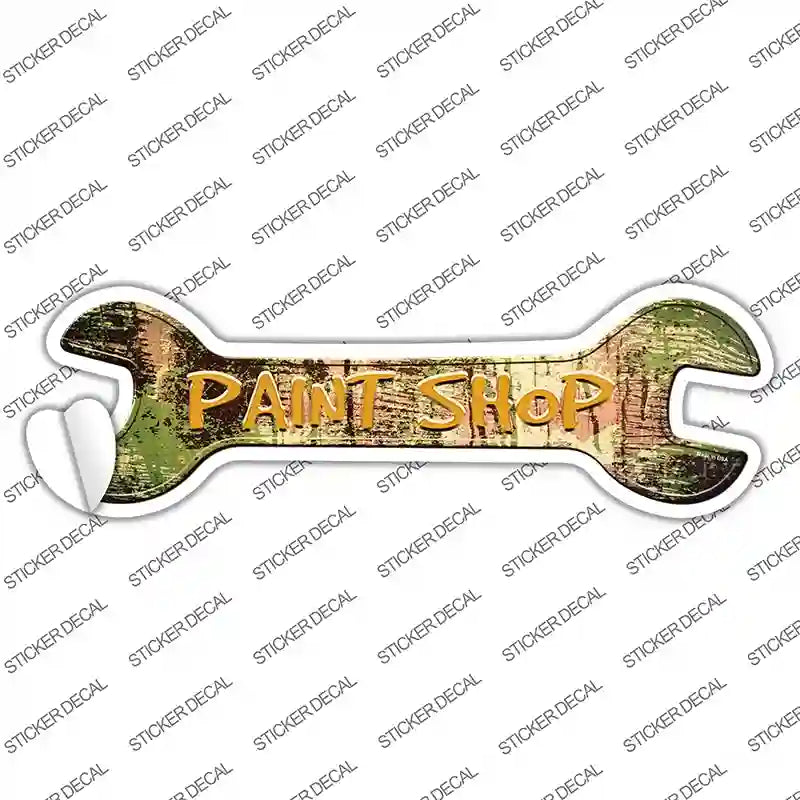 Paint Shop Novelty Wrench Sticker Decal
