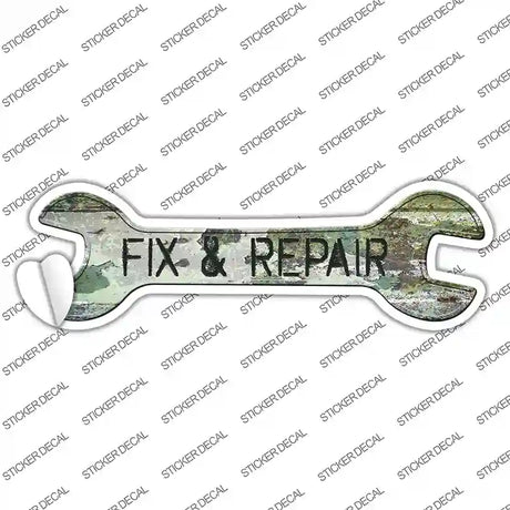 Fix and Repair Novelty Wrench Sticker Decal