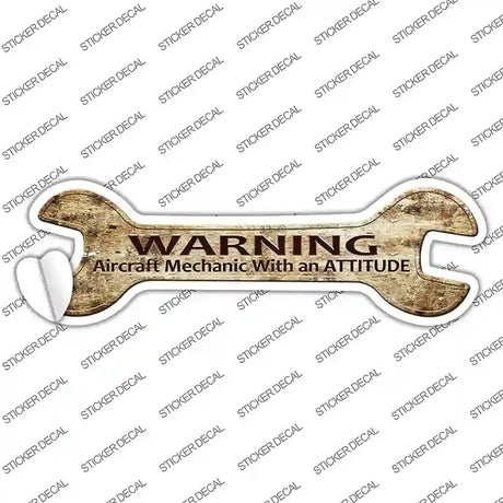 Aircraft Mechanic Novelty Wrench Sticker Decal