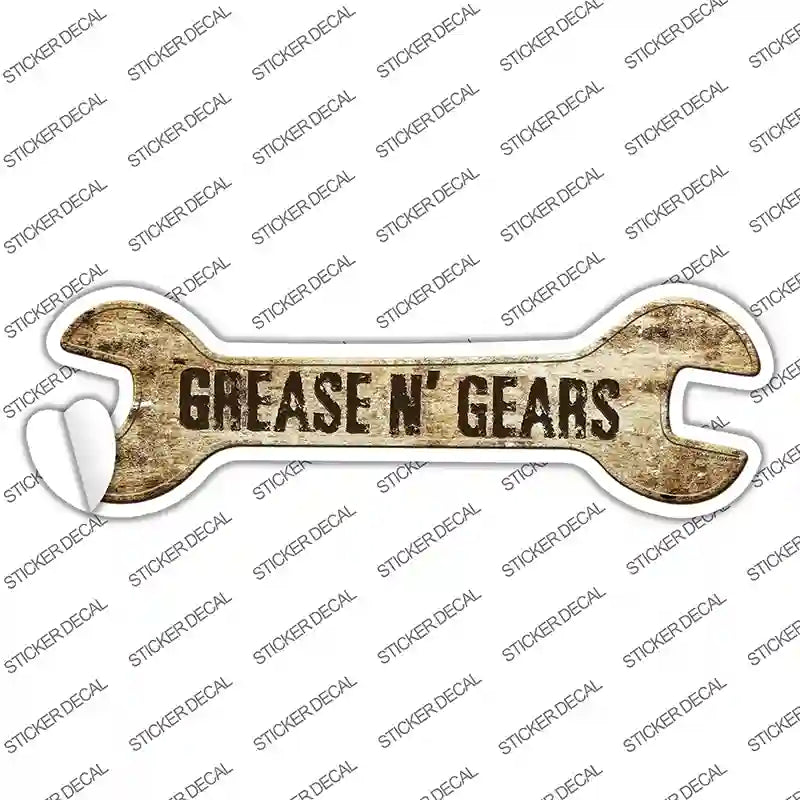 Grease And Gears Novelty Wrench Sticker Decal